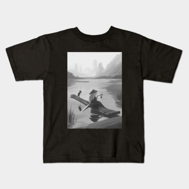 Silent lake Kids T-Shirt by norakamuy